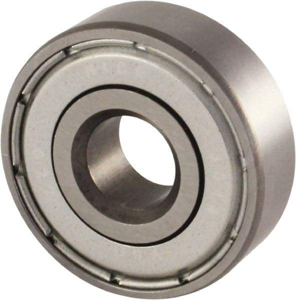 Nice - 7/16" Bore Diam, 1-3/8" OD, Double Shield Semi Ground Extra Light Radial Ball Bearing - 7/16" Wide, 1 Row, Round Bore, 850 Lb Static Capacity, 940 Lb Dynamic Capacity - All Tool & Supply