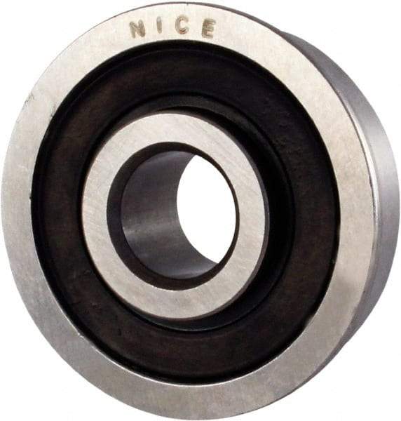 Nice - 5/16" Bore Diam, 7/8" OD, Double Seal Semi Ground Extra Light Radial Ball Bearing - 11/32" Wide, With Flange, 1 Row, Round Bore, 255 Lb Static Capacity, 325 Lb Dynamic Capacity - All Tool & Supply