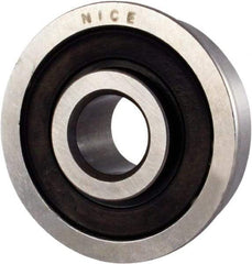 Nice - 3/8" Bore Diam, 7/8" OD, Double Seal Semi Ground Extra Light Radial Ball Bearing - 11/32" Wide, With Flange, 1 Row, Round Bore, 255 Lb Static Capacity, 325 Lb Dynamic Capacity - All Tool & Supply