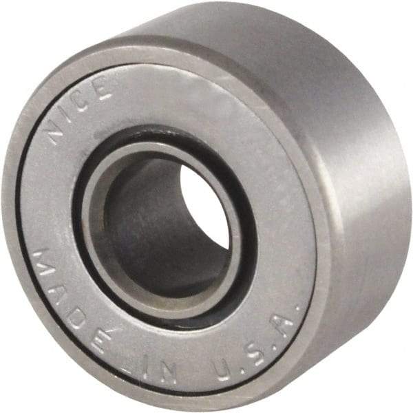 Nice - 1/4" Bore Diam, 11/16" OD, Double Seal Semi Ground Extra Light Radial Ball Bearing - 5/16" Wide, 1 Row, Round Bore, 170 Lb Static Capacity, 255 Lb Dynamic Capacity - All Tool & Supply