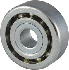 Nice - 5/16" Bore Diam, 7/8" OD, Open Unground Full Complement Radial Ball Bearing - 1/4" Wide, 1 Row, Round Bore, 425 Lb Dynamic Capacity - All Tool & Supply