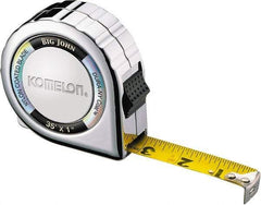 Komelon - 35' x 1" Yellow Steel Blade Tape Measure - 1/16" Graduation, Inch Graduation Style, Chrome Metal Case - All Tool & Supply