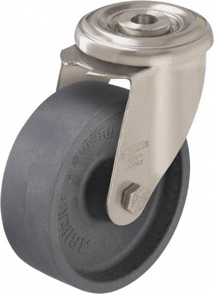 Blickle - 5" Diam x 1-9/16" Wide x 5-7/8" OAH Hollow Kingpin Mount Swivel Caster - Heat-Resistant Nylon, 330 Lb Capacity, Plain Bore Bearing, Hollow Kingpin Stem - All Tool & Supply