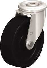 Blickle - 5" Diam x 1-37/64" Wide x 5-29/32" OAH Hollow Kingpin Mount Swivel Caster - Heat-Resistant Phenolic Resin, 330 Lb Capacity, Plain Bore Bearing, Hollow Kingpin Stem - All Tool & Supply