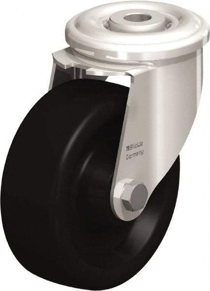 Blickle - 4" Diam x 1-1/2" Wide x 4-59/64" OAH Hollow Kingpin Mount Swivel Caster - Heat-Resistant Phenolic Resin, 330 Lb Capacity, Plain Bore Bearing, Hollow Kingpin Stem - All Tool & Supply