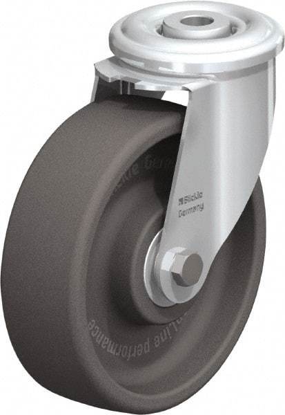 Blickle - 5" Diam x 1-3/16" Wide x 5-7/8" OAH Hollow Kingpin Mount Swivel Caster - Heat-Resistant Nylon, 330 Lb Capacity, Ball Bearing, Hollow Kingpin Stem - All Tool & Supply