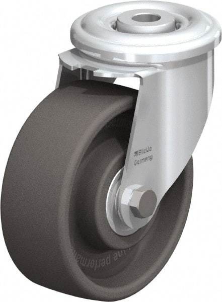 Blickle - 4" Diam x 1-1/2" Wide x 4-59/64" OAH Hollow Kingpin Mount Swivel Caster - Heat-Resistant Nylon, 330 Lb Capacity, Ball Bearing, Hollow Kingpin Stem - All Tool & Supply