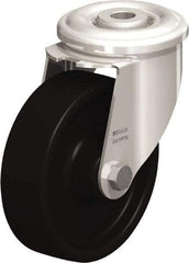 Blickle - 4" Diam x 1-3/16" Wide x 4-59/64" OAH Hollow Kingpin Mount Swivel Caster - Heat-Resistant Phenolic Resin, 275 Lb Capacity, Plain Bore Bearing, Hollow Kingpin Stem - All Tool & Supply