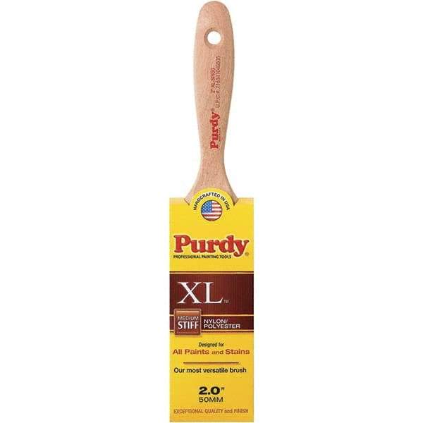 Purdy - 2" Flat Synthetic Trim Brush - 2-11/16" Bristle Length, 2-11/16" Wood Beavertail Handle - All Tool & Supply