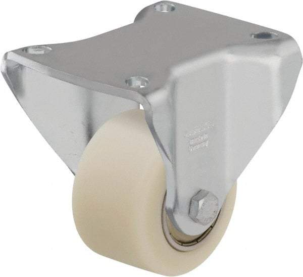 Blickle - 2-1/2" Diam x 1-37/64" Wide x 3-13/16" OAH Top Plate Mount Rigid Caster - Impact-Resistant Cast Nylon, 1,430 Lb Capacity, Ball Bearing, 3-15/16 x 3-3/8" Plate - All Tool & Supply