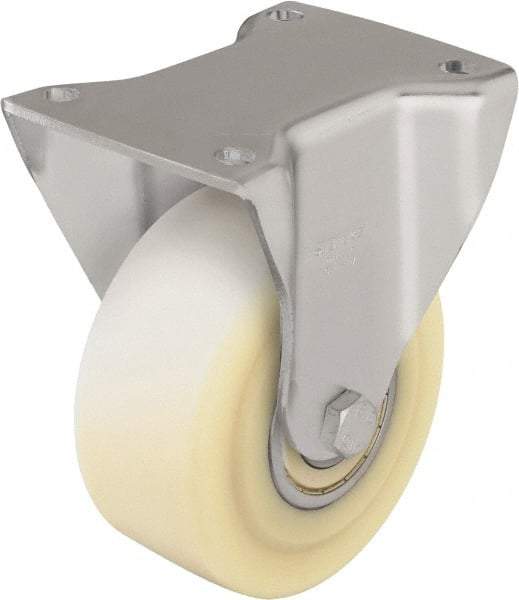 Blickle - 4" Diam x 1-37/64" Wide x 5-1/2" OAH Top Plate Mount Rigid Caster - Impact-Resistant Cast Nylon, 1,540 Lb Capacity, Ball Bearing, 5-1/2 x 4-3/8" Plate - All Tool & Supply