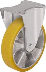 Blickle - 6-1/2" Diam x 1-31/32" Wide x 7-61/64" OAH Top Plate Mount Rigid Caster - Polyurethane-Elastomer Blickle Softhane, 1,210 Lb Capacity, Ball Bearing, 5-1/2 x 4-3/8" Plate - All Tool & Supply