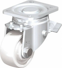 Blickle - 3" Diam x 1-29/64" Wide x 4-23/32" OAH Top Plate Mount Swivel Caster with Brake - Impact-Resistant Nylon, 770 Lb Capacity, Ball Bearing, 3-15/16 x 3-3/8" Plate - All Tool & Supply