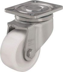 Blickle - 3" Diam x 1-29/64" Wide x 4-23/32" OAH Top Plate Mount Swivel Caster - Impact-Resistant Nylon, 770 Lb Capacity, Plain Bore Bearing, 3-15/16 x 3-3/8" Plate - All Tool & Supply