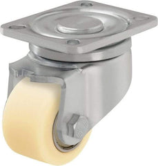 Blickle - 2-1/2" Diam x 1-37/64" Wide x 3-13/16" OAH Top Plate Mount Swivel Caster - Impact-Resistant Cast Nylon, 1,430 Lb Capacity, Ball Bearing, 3-15/16 x 3-3/8" Plate - All Tool & Supply