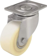 Blickle - 4" Diam x 1-37/64" Wide x 5-33/64" OAH Top Plate Mount Swivel Caster - Impact-Resistant Cast Nylon, 1,540 Lb Capacity, Ball Bearing, 5-1/2 x 4-3/8" Plate - All Tool & Supply