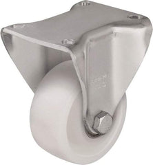 Blickle - 4" Diam x 1-29/64" Wide x 5-1/2" OAH Top Plate Mount Rigid Caster - Impact-Resistant Nylon, 1,100 Lb Capacity, Ball Bearing, 5-1/2 x 4-3/8" Plate - All Tool & Supply