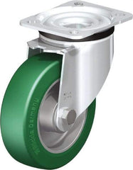 Blickle - 5" Diam x 1-37/64" Wide x 6-7/64" OAH Top Plate Mount Swivel Caster - Polyurethane-Elastomer Blickle Softhane, 770 Lb Capacity, Ball Bearing, 3-15/16 x 3-3/8" Plate - All Tool & Supply