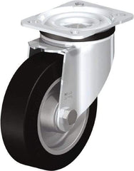 Blickle - 5" Diam x 1-37/64" Wide x 6-7/64" OAH Top Plate Mount Swivel Caster - Solid Rubber, 550 Lb Capacity, Ball Bearing, 3-15/16 x 3-3/8" Plate - All Tool & Supply