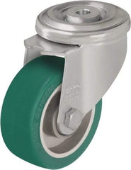 Blickle - 4" Diam x 1-37/64" Wide x 5-35/64" OAH Hollow Kingpin Mount Swivel Caster - Polyurethane-Elastomer Blickle Softhane, 660 Lb Capacity, Ball Bearing, Hollow Kingpin Stem - All Tool & Supply