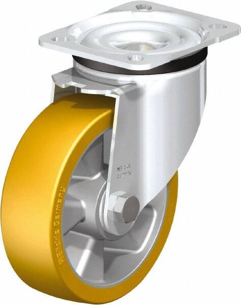 Blickle - 5" Diam x 1-9/16" Wide x 6-7/64" OAH Top Plate Mount Swivel Caster - Polyurethane-Elastomer Blickle Extrathane, 770 Lb Capacity, Ball Bearing, 3-15/16 x 3-3/8" Plate - All Tool & Supply