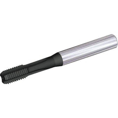 Kennametal - M8x1.25 Metric 6HX 3 Flute CrC/C Finish Solid Carbide Straight Flute Standard Hand Tap - Bottoming, Right Hand Thread, 3.15" OAL, 0.59" Thread Length, Oversize, Through Coolant - Exact Industrial Supply