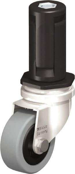 Blickle - 2" Diam x 45/64" Wide x 2-13/16" OAH Stem Mount Swivel Caster - Solid Rubber, 88 Lb Capacity, Plain Bore Bearing, Round Stem - All Tool & Supply