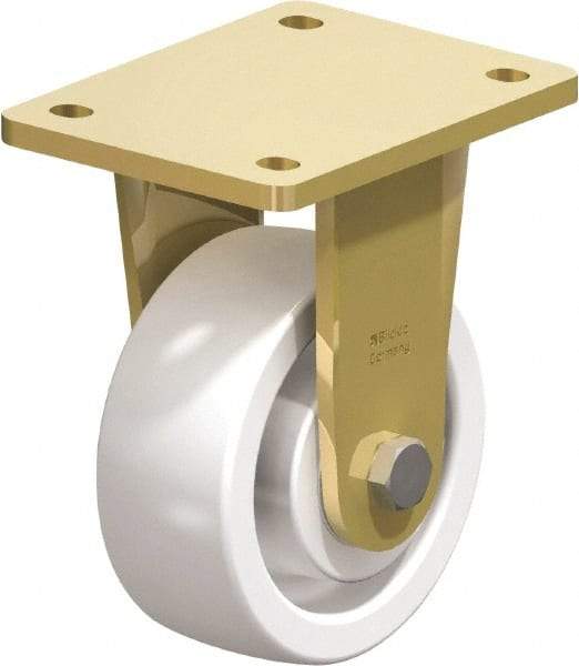 Blickle - 5" Diam x 1-31/32" Wide x 6-11/16" OAH Top Plate Mount Rigid Caster - Impact-Resistant Nylon, 1,650 Lb Capacity, Ball Bearing, 5-1/2 x 4-3/8" Plate - All Tool & Supply