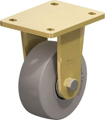 Blickle - 5" Diam x 1-31/32" Wide x 6-11/16" OAH Top Plate Mount Rigid Caster - Solid Rubber, 704 Lb Capacity, Ball Bearing, 5-1/2 x 4-3/8" Plate - All Tool & Supply