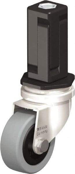 Blickle - 2" Diam x 45/64" Wide x 2-13/16" OAH Stem Mount Swivel Caster - Solid Rubber, 88 Lb Capacity, Plain Bore Bearing, Square Stem - All Tool & Supply