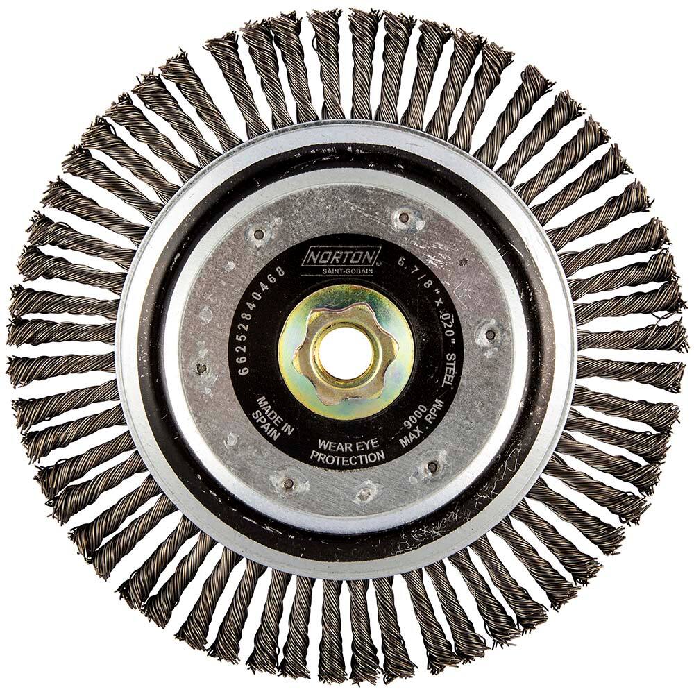 Norton - 6-7/8" OD, 5/8-11 Arbor Hole, Stringer Bead Carbon Wheel Brush - All Tool & Supply