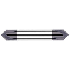 Harvey Tool - 1/4" Diam 90°/90° 4-Flute Double End Solid Carbide Chamfer Mill - Exact Industrial Supply