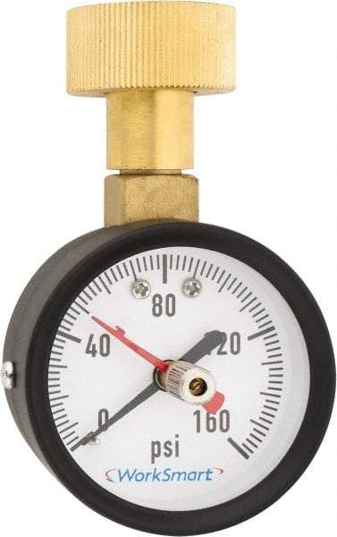 Value Collection - 2" Dial, 3/4 Thread, 0-160 Scale Range, Pressure Gauge - Top Connection Mount, Accurate to 3-2-3% of Scale - All Tool & Supply