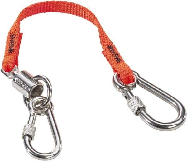 Proto - 12" Tethered Tool Lanyard - Carabiner Connection, 12" Extended Length, Orange - All Tool & Supply