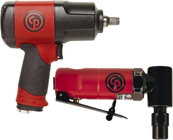 Chicago Pneumatic - Impact Wrench Air Tool Combination Kit - 90 psi, Includes 1/4" 90° Mini Angle Die Grinder - All Tool & Supply