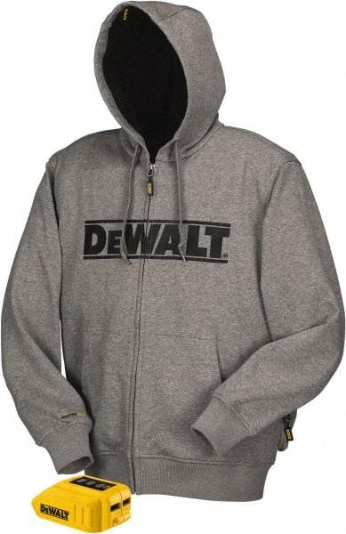 DeWALT - Size M Heated & Cold Weather Jacket - Gray, Polyester, Zipper Closure - All Tool & Supply