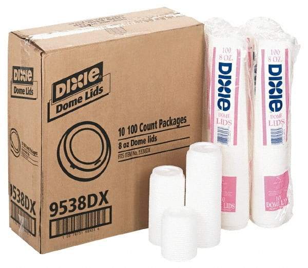 Dixie - Dixie Dome Drink-Thru Lids for 8 oz Hot Cups - White - All Tool & Supply