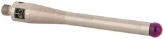 Renishaw - 0.2 Inch Ball Diameter, Stainless Steel Stem, M4 Thread, Ruby Point Ball Tip CMM Stylus - 1.3189 Inch Working Length, 0.1772 Inch Stem Diameter, 1.9685 Inch Overall Length - All Tool & Supply