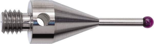 Renishaw - 0.1969 Inch Ball Diameter, Stainless Steel Stem, M4 Thread, Ruby Point Ball Tip CMM Stylus - 0.5354 Inch Working Length, 0.1378 Inch Stem Diameter, 0.689 Inch Overall Length - All Tool & Supply