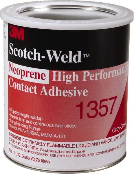 3M - Construction Adhesives - 1357 1G NEOPRN GRY/GRN SCOTCHWELD HP CONTACT ADH - All Tool & Supply