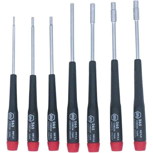 Wiha - 7 Piece, 1.5 to 4mm Nut Driver Set - Standard Shaft, Precision Tapered Handle - All Tool & Supply