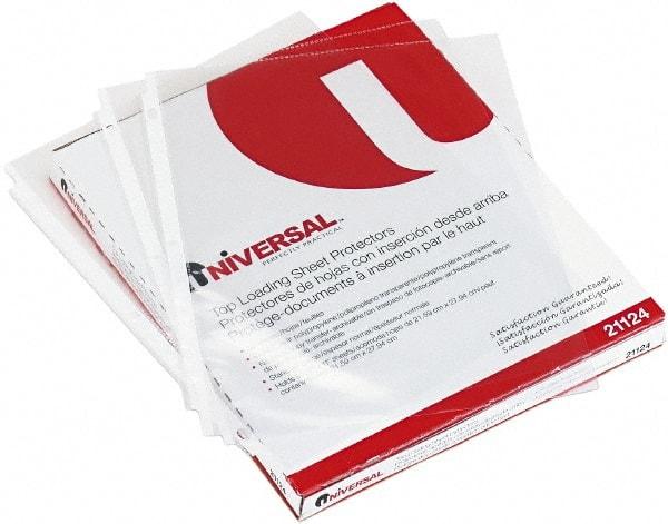 UNIVERSAL - 50 Piece Clear Sheet Protectors-Ring Binder - 11" High x 8-1/2" Wide - All Tool & Supply