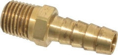 Parker - 1/4 NPT Thread Hose Barb x Male NPT Connector - 3/8" ID Hose x 0.415" OD Hose, Lead Free Brass - All Tool & Supply