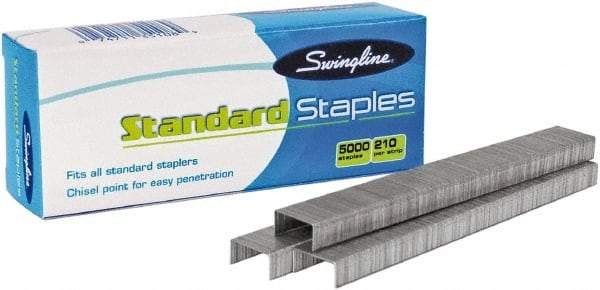 Swingline - 1/4" Leg Length, Galvanized/Low-Carbon Steel Standard Staples - 20 Sheet Capacity, For Use with 210 Full Strip Standard Staplers - All Tool & Supply