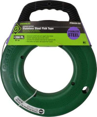 Greenlee - 200 Ft. Long x 1/8 Inch Wide, 0.045 Inch Thick, Stainless Steel Fish Tape - 400 Lb. Pulling Strength, Includes Case - All Tool & Supply