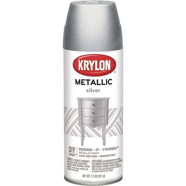 Krylon - Silver, Metallic, Aerosol Spray Paint - 15 to 20 Sq Ft per Can, 16 oz Container - All Tool & Supply