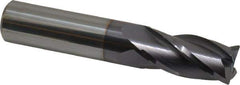 Niagara Cutter - 5/8", 4 Flute, Single End, Solid Carbide, 0.03" Corner Radius End Mill - 3-1/2" OAL, 30° Helix, Right Hand Flute, 1-1/4" LOC, Right Hand Cut - All Tool & Supply