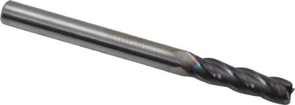 Niagara Cutter - 1/8", 4 Flute, Single End, Solid Carbide, 0.02" Corner Radius End Mill - 1-1/2" OAL, 30° Helix, Right Hand Flute, 1/2" LOC, Right Hand Cut - All Tool & Supply