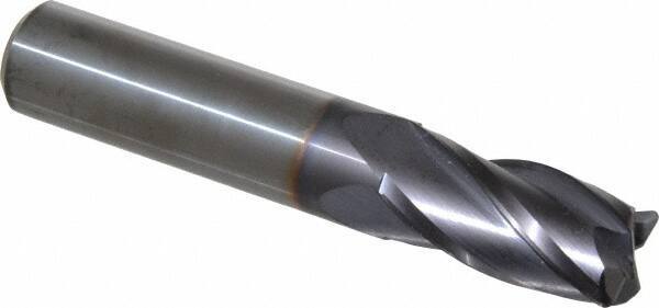 Niagara Cutter - 5/8", 4 Flute, Single End, Solid Carbide, 0.06" Corner Radius End Mill - 3-1/2" OAL, 30° Helix, Right Hand Flute, 1-1/4" LOC, Right Hand Cut - All Tool & Supply