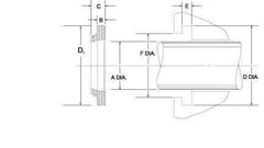 Value Collection - 2-1/8" Inside Diam x 2.4375" Outside Diam AN Type Rod Wiper - 0.187" High, Urethane - All Tool & Supply